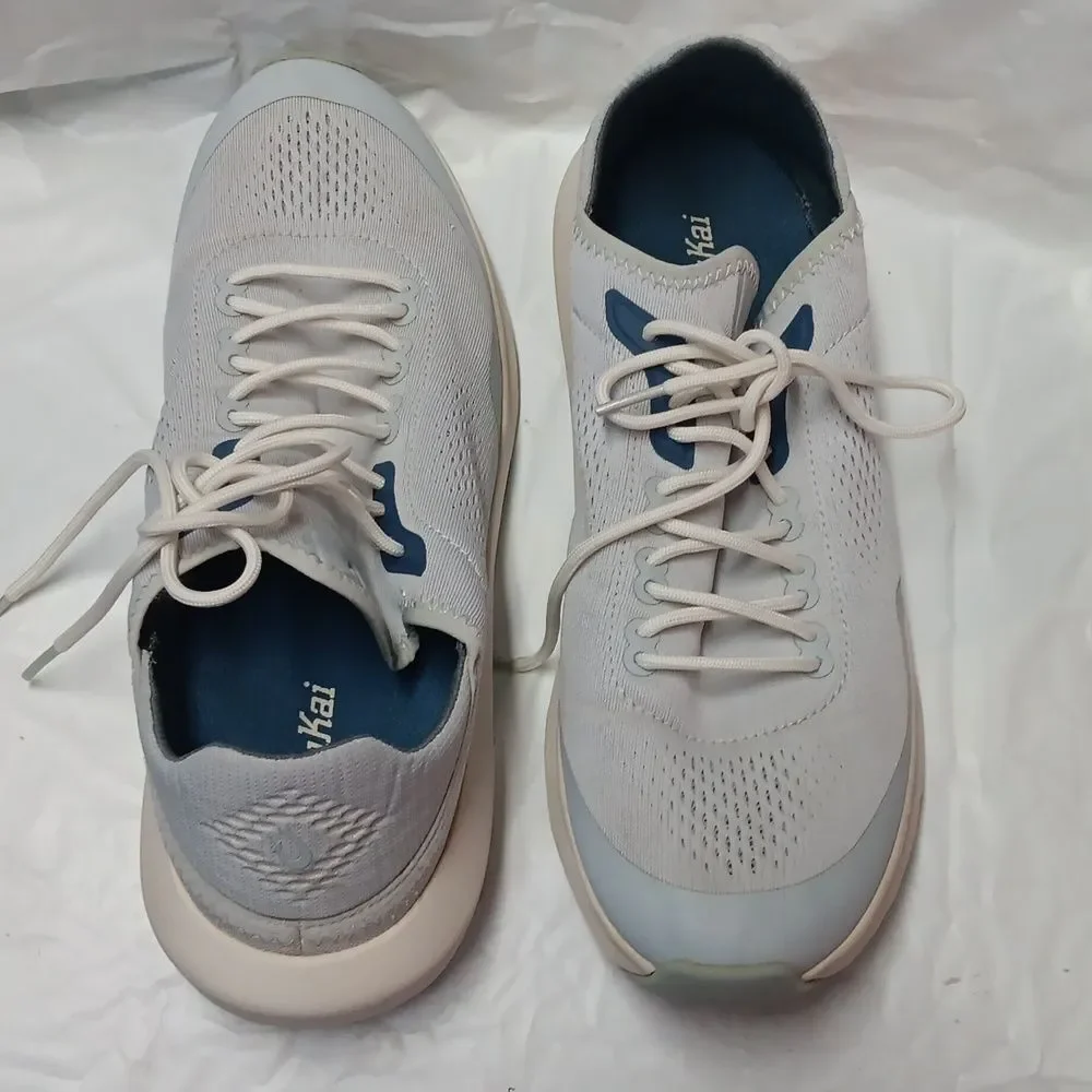 Olukai Gray-Blue Sneakers with Cushioned Sole and Knit Upper Men's Size 11.5